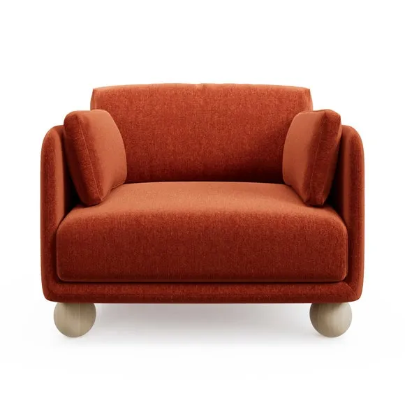Armitage Chenille Snuggle Chair with Ball Feet 4