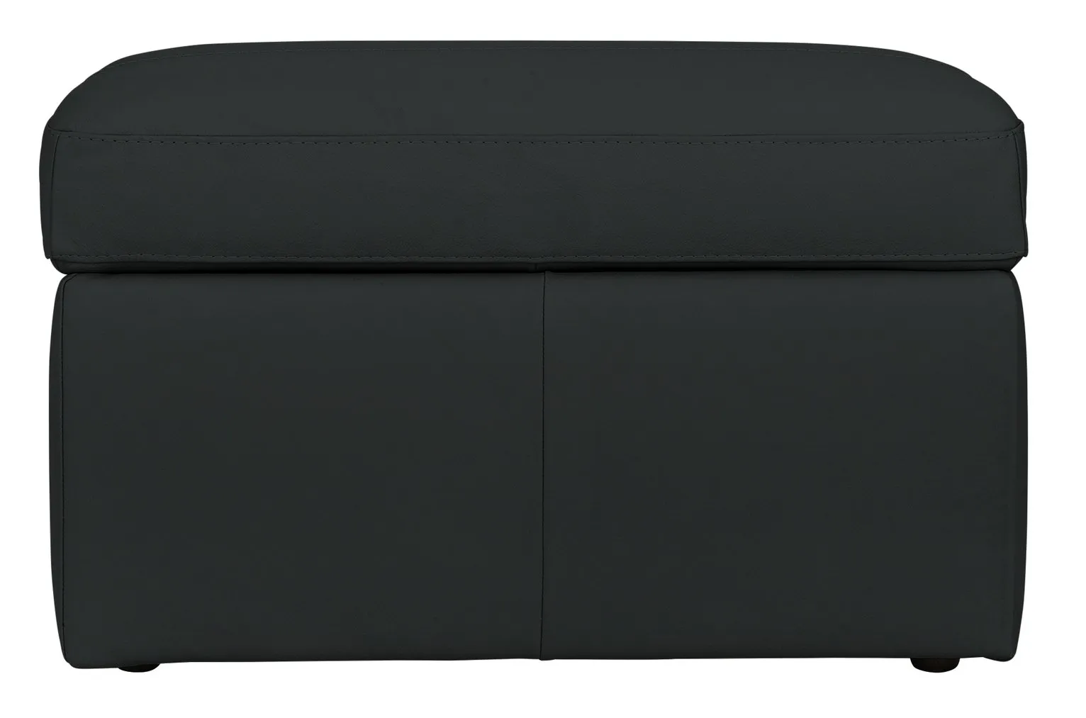 Habitat Gabe Leather Storage Footstool - Black