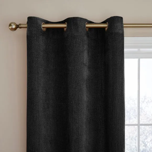 Ensley Chenille Blackout Thermal Eyelet Curtains 1