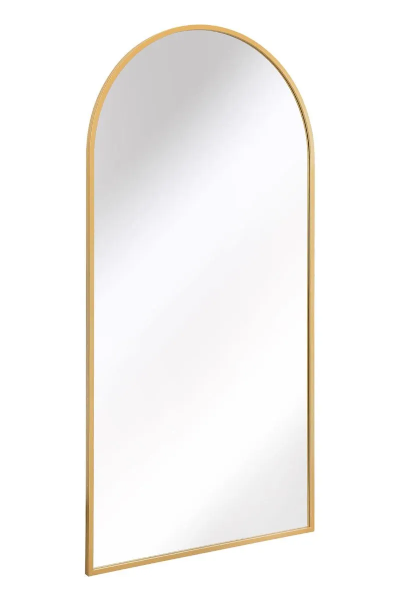 MirrorOutlet Gold Framed Arched Leaner/Wall Garden Mirror 79" x 39" (200x100CM) in Black 4