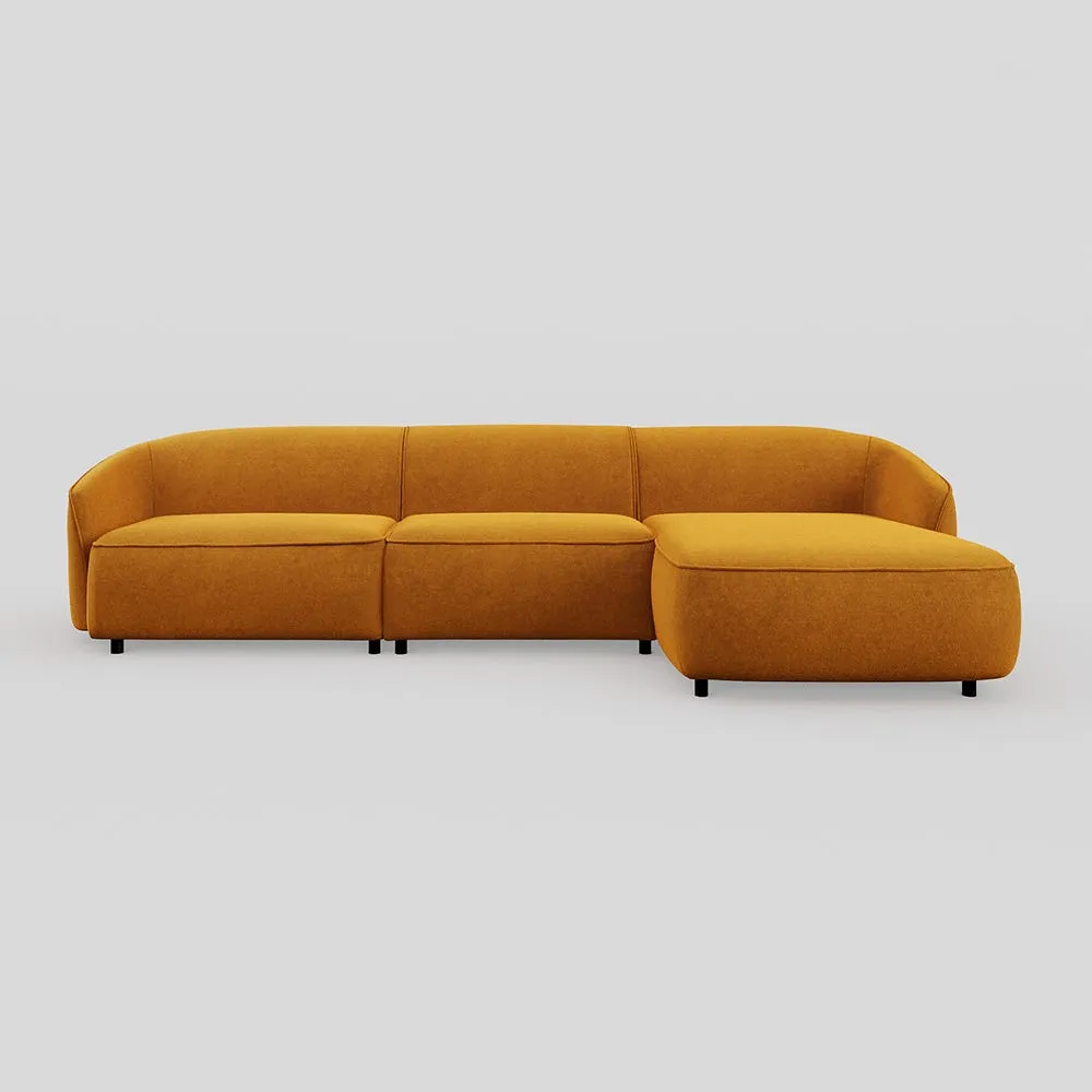Heal's Aurelie Large Chaise Sofa RHF Smart Luxe Velvet Cognac 1