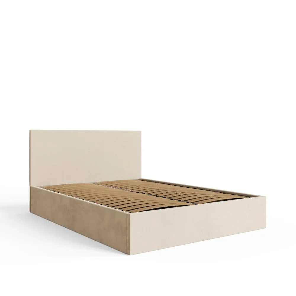 GFW End Lift Ottoman Storage Bed Velvet in Natural 4