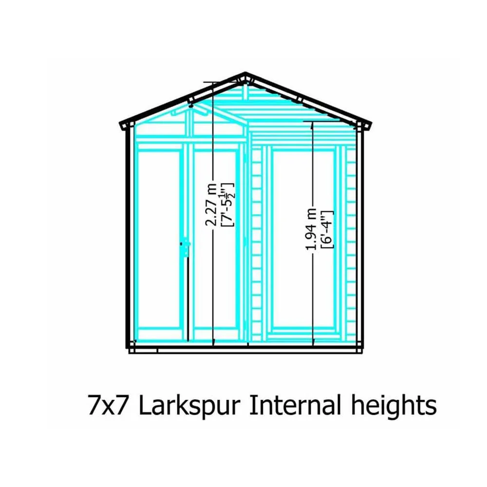 Shires Larkspur 7 x 7 Feet Double Door with Two Fixed Windows Summerhouse in Light Brown 3