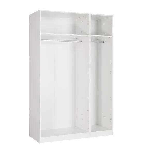 Euston Triple Wardrobe, White & Mirrored 2