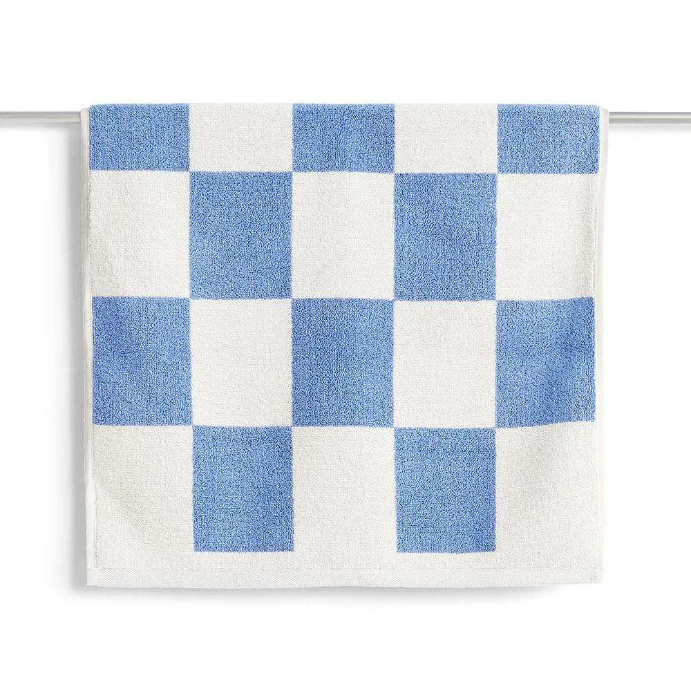 HAY Check Bath Mat Sky Blue 2