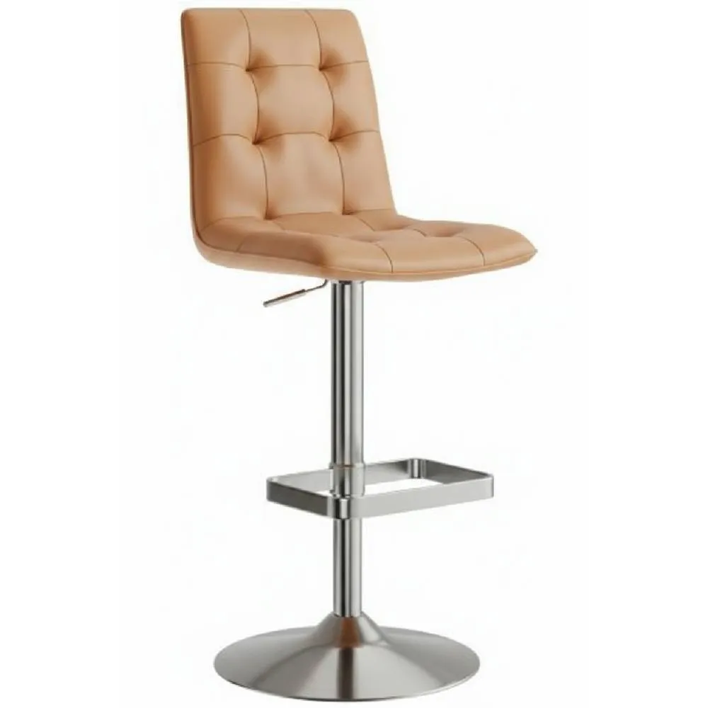 netfurniture Scaponi Brushed Quality Kitchen Bar Stool- Cognac in Tan