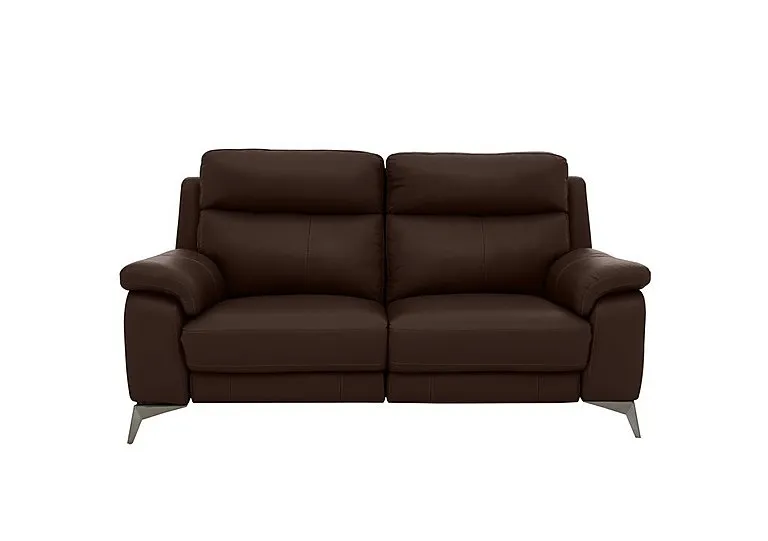Missouri 2 Seater Leather Recliner Sofa with Power Headrest - Dark Chocolate
