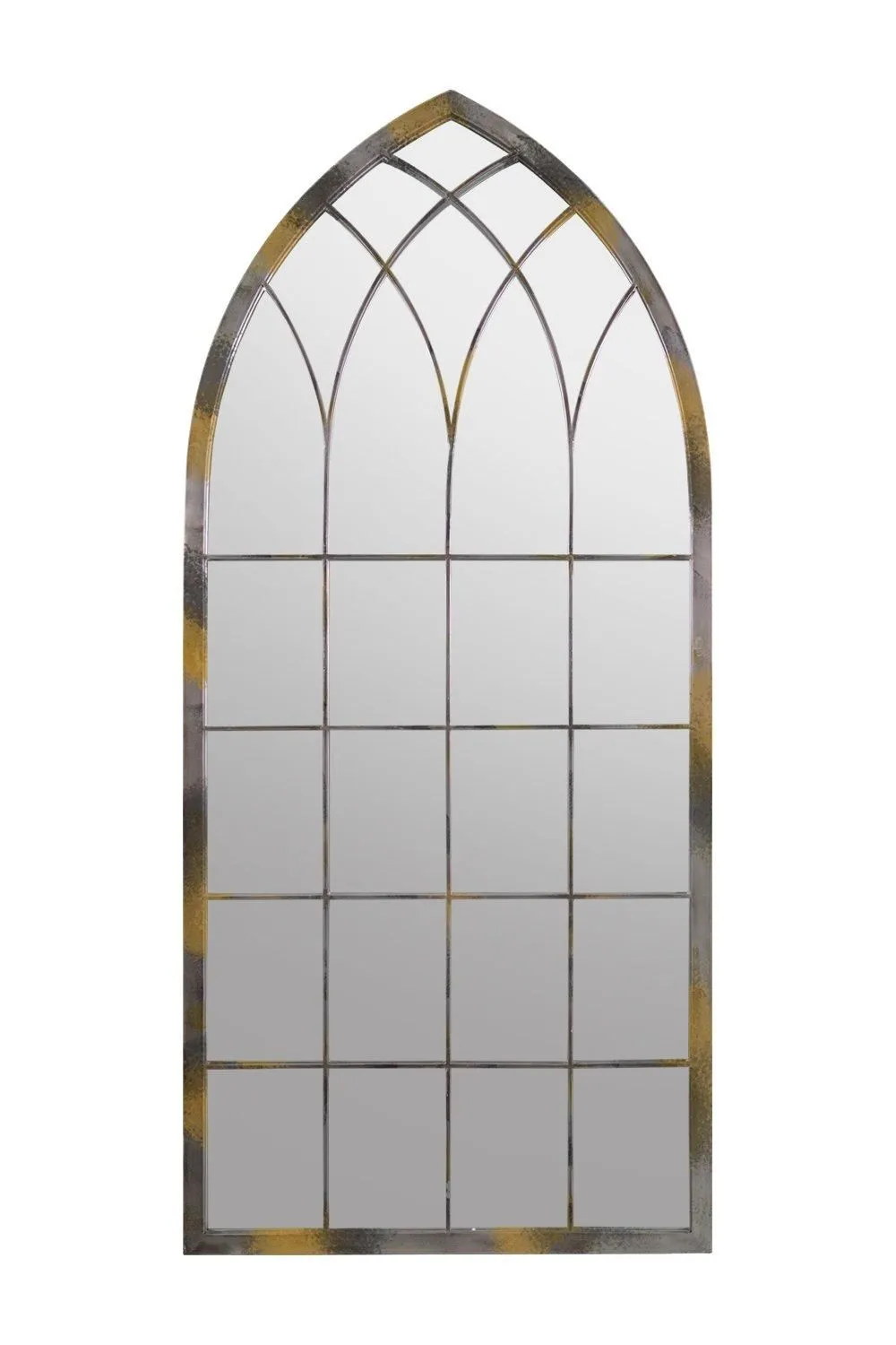 MirrorOutlet Somerley Rustic Arch Full Length Large Metal Garden Mirror 161 x 72 CM in Silver