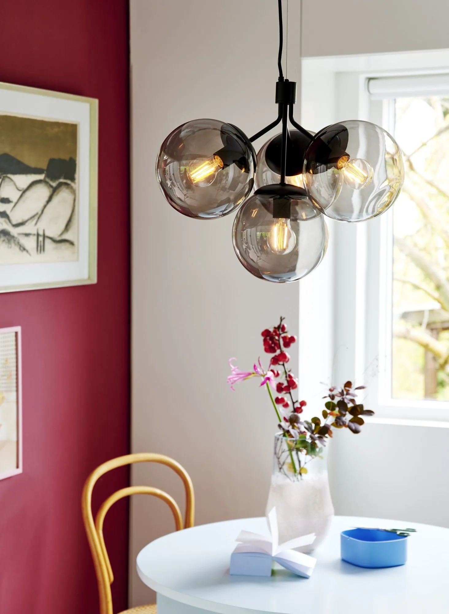Nordlux Ivona Pendant Light Black Glass Dining Room E27 Mains 4