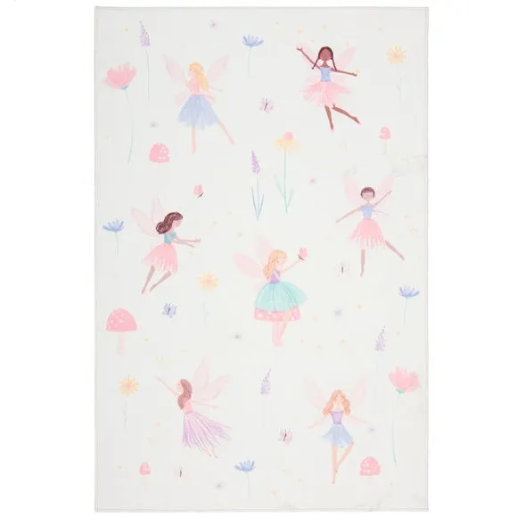 Meadow Fairies Washable Faux Fur Rug 5