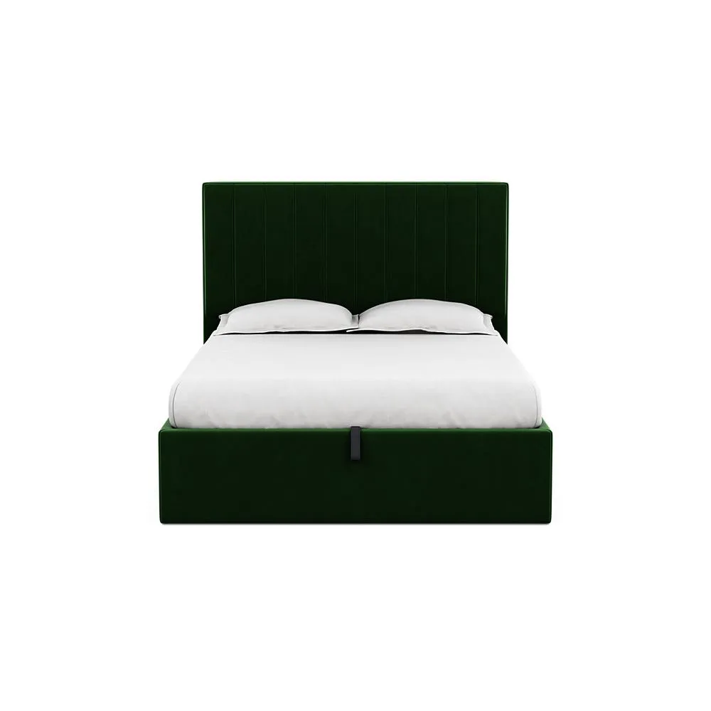 Heal's Lift Storage Divan King Smart Velvet Forest Black Feet 1