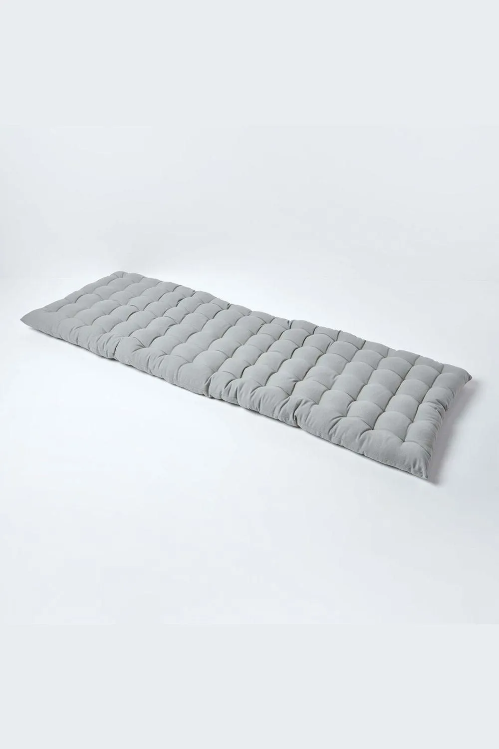 Homescapes Garden Bench Cushion Luxury 3 Seater Cotton Indoor Outdoor Pad, 143 x 48cm in Grey 1