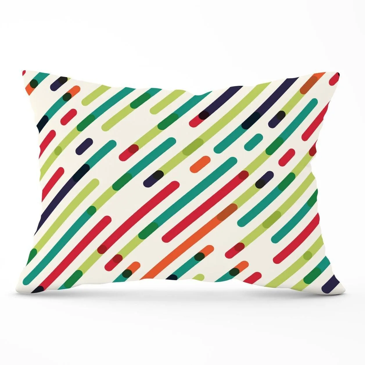 Warren Reed - Designer Coloured Diagonal Abstract Pattern Cushions in Green