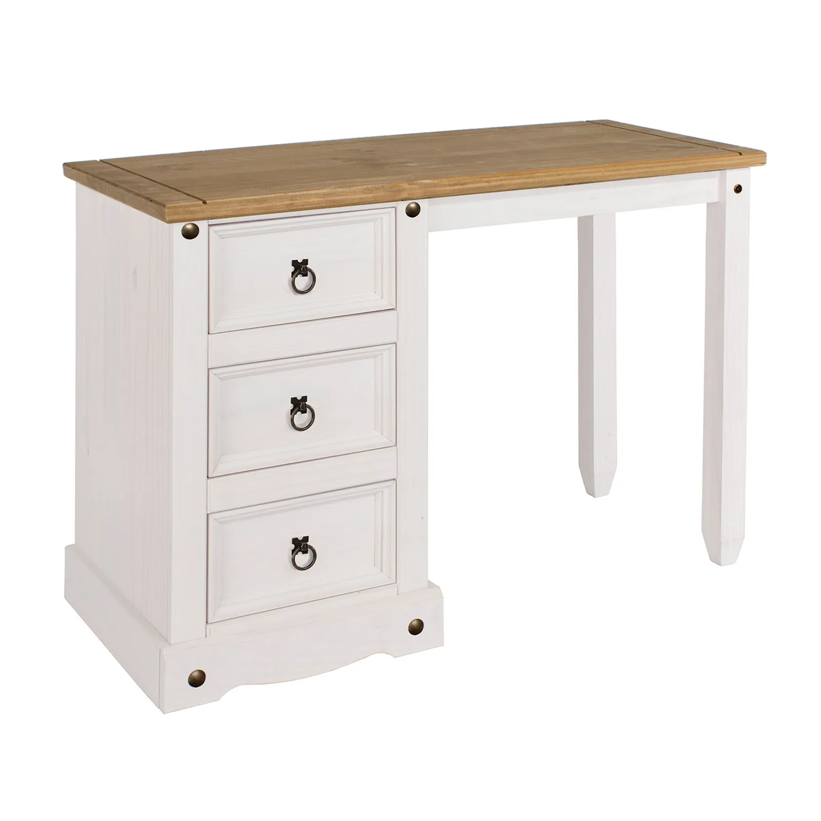 Corona Single Pedestal Dressing Table White