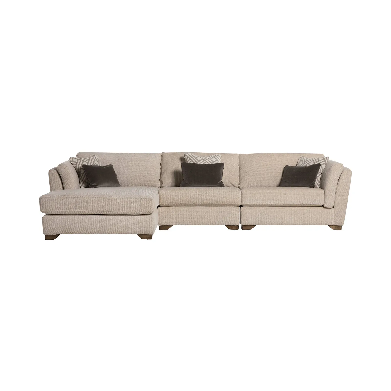 Geneva Large Lhf Chaise Sofa, Brown | Barker & Stonehouse 3
