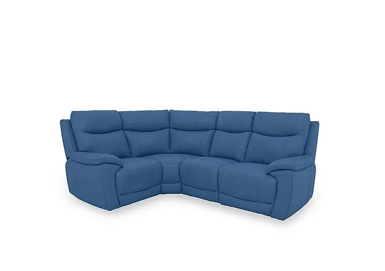 Sloane Leather Small Left Hand Facing Corner Sofa - Aegean