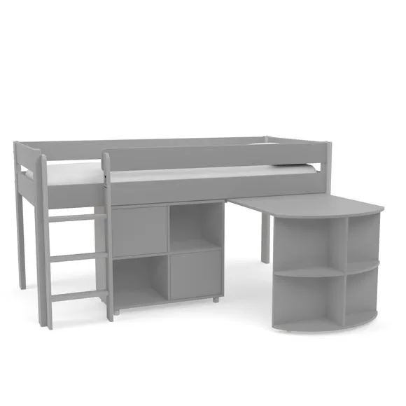 Uno Midsleeper With Pull Out Desk And Cube Unit Pine 5