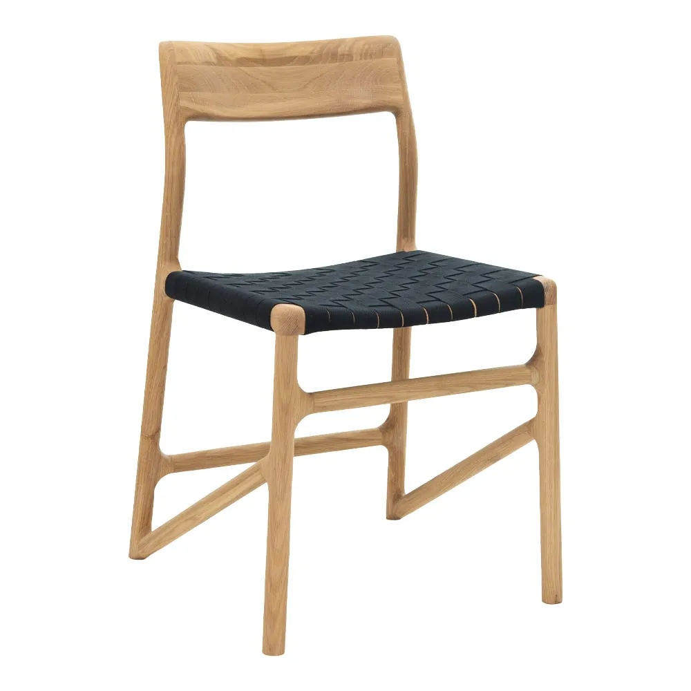 Gazzda Fawn Dining Chair in Oak and Black Webbing 2