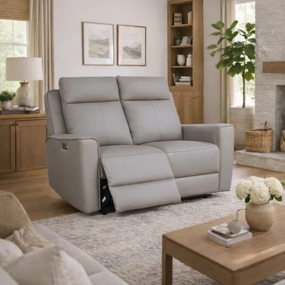 Aspire Elmhurst Leather Power 2 Seater Recliner Sofa 2