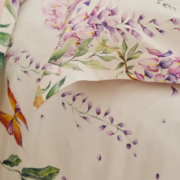 Mariposa Floral 100% Cotton Duvet Cover and Pillowcase Set 4
