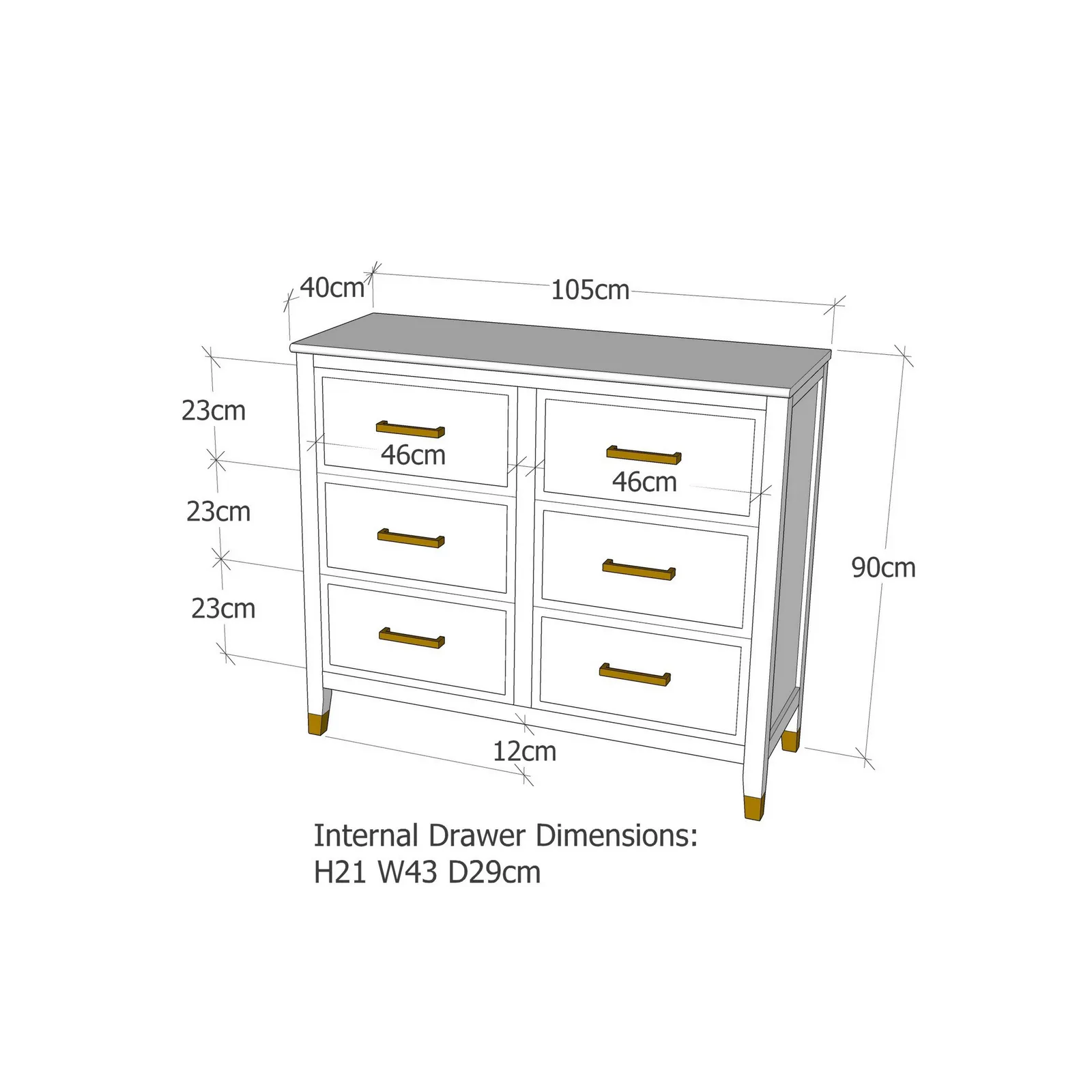 Cabinet Bits Palazzi 6 Drawer Chest of Drawers in Black 6