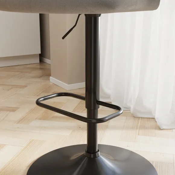 Kendall Bar Stool with Black Legs, Velvet 4