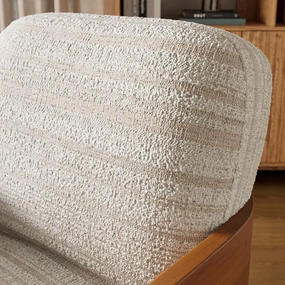 Koza Boucle Mix Stripe Wooden Detail Accent Chair 3