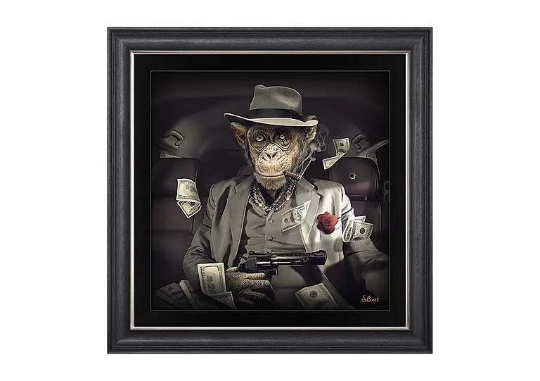 Mafia Monkey Framed Art