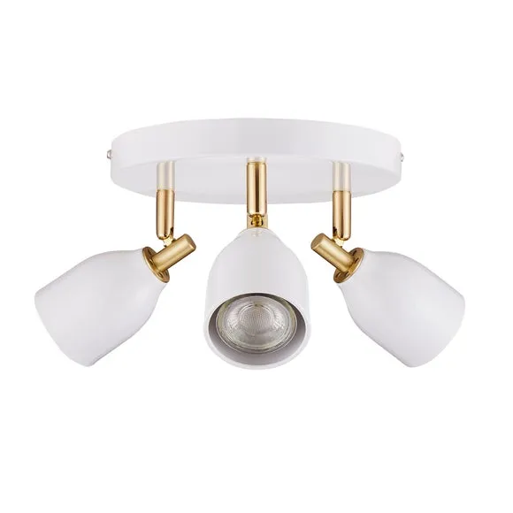 Clio 3 Light White Semi Flush Spotlight 5