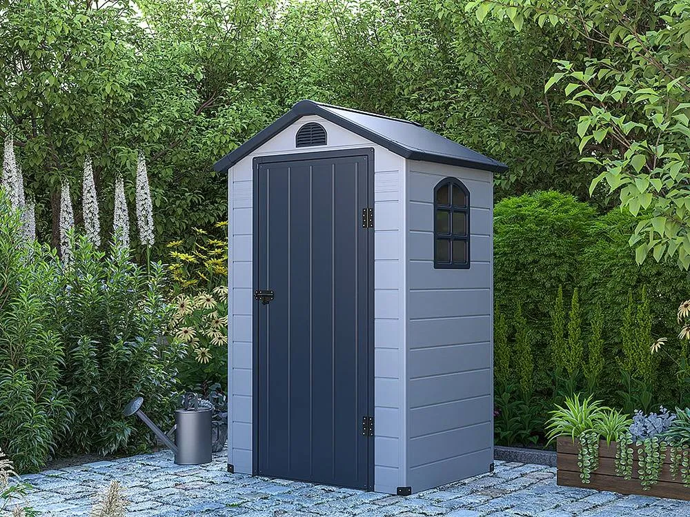Vente-unique Grey Resin Garden Shed - 1.39 M² - CESIO in Light Grey