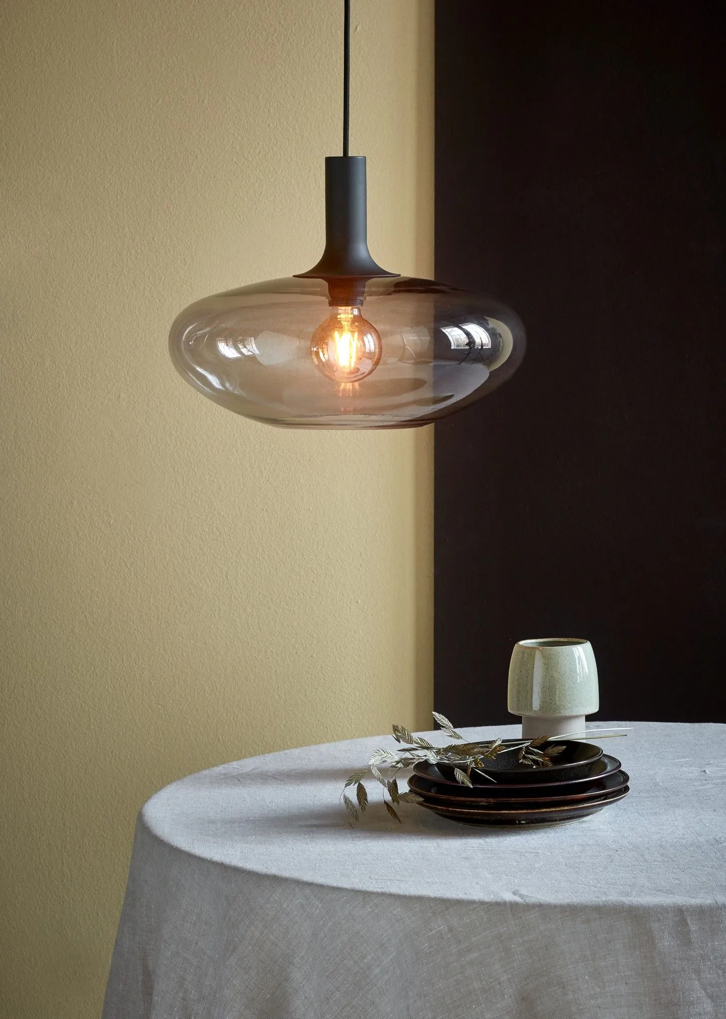 Nordlux Alton Pendant Light Black Glass Dining Room E27 Mains 35cm 4