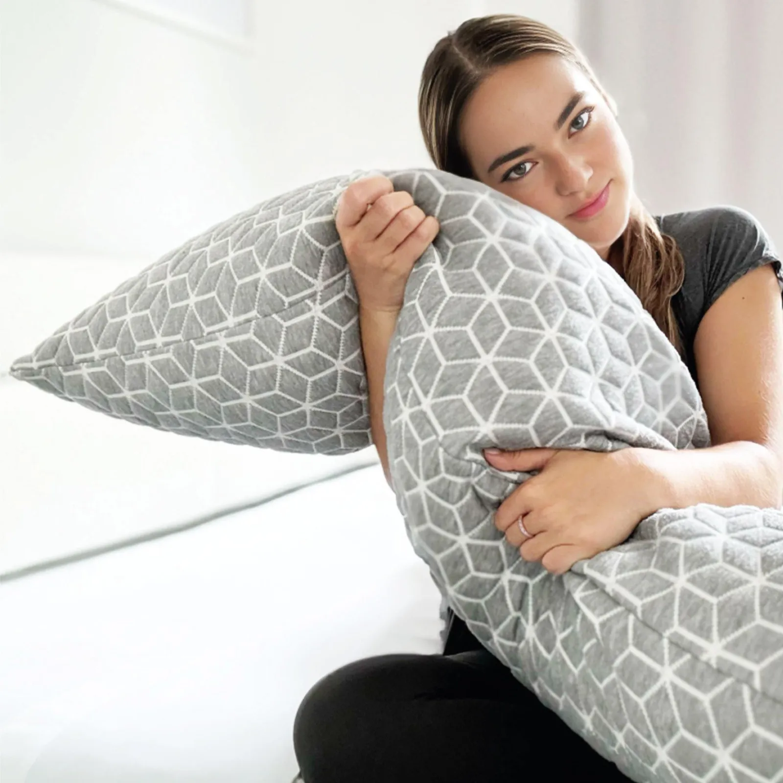Brightr Sleep Hug Best Full Length Body Pillow for Back & Hips in Grey