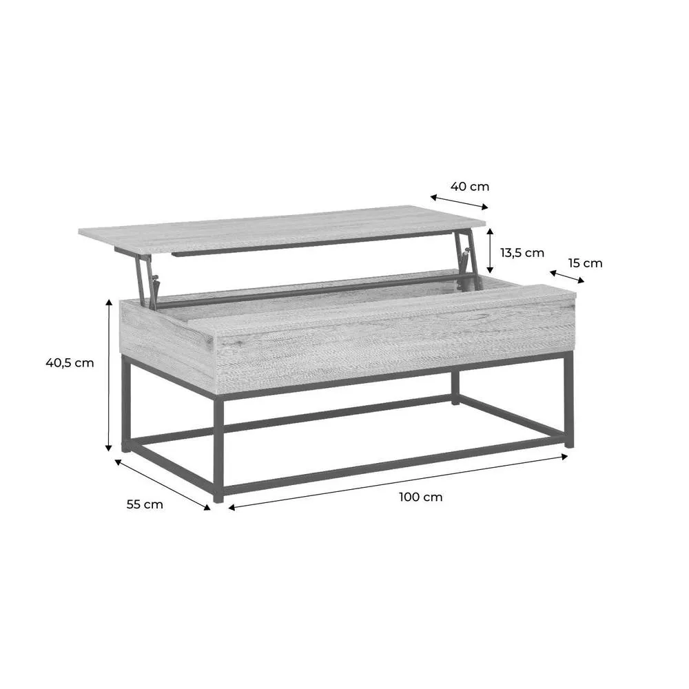 sweeek Liftable Coffee Table in Light Brown 5