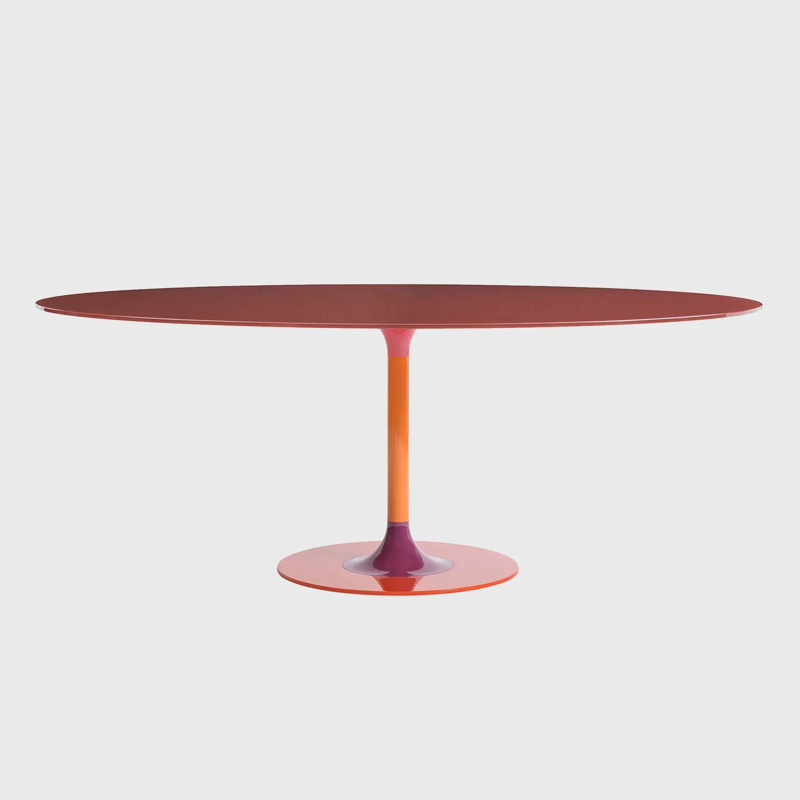 Kartell Thierry XXL Oval Table 192x118x72 Burgundy, Round, Red Glass | Barker & Stonehouse