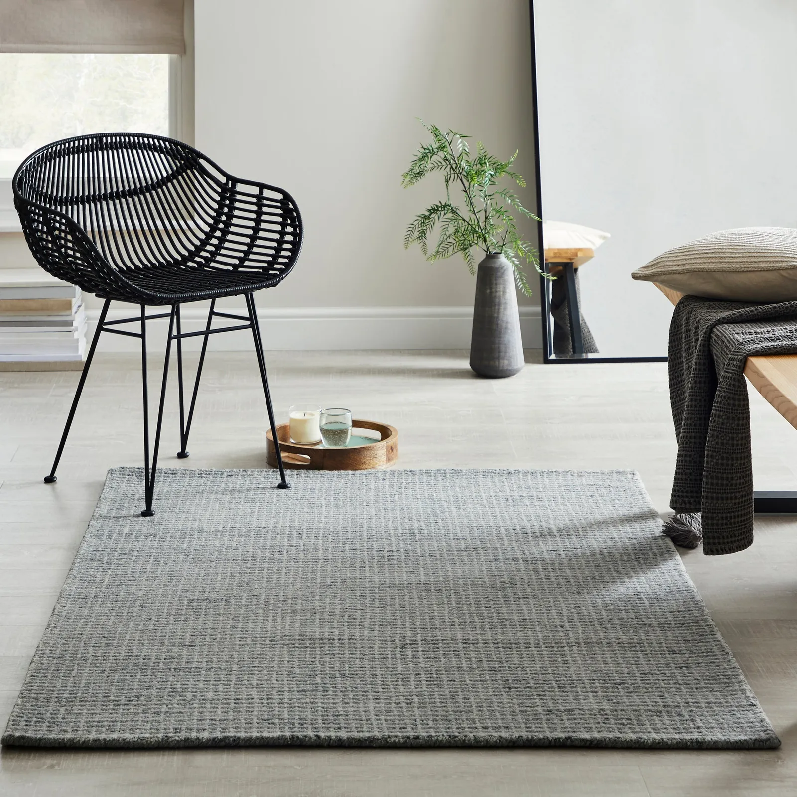 Boucle Wool Rug Boucle Grey