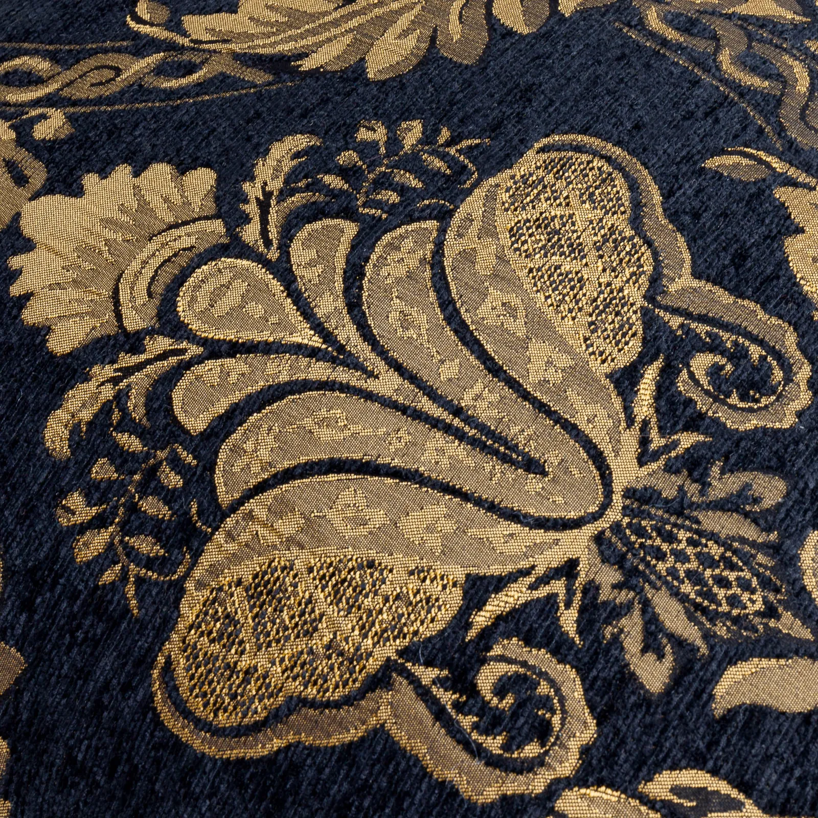 Paoletti Shiraz Floral Jacquard Cushion Black, Black 4