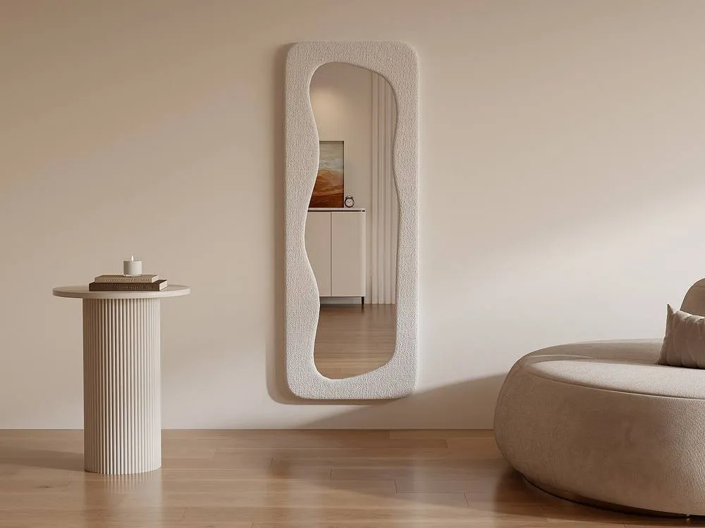 Vente-unique Loop Fabric Mirror - L. 60 X H. 160 Cm - Ivory - HAIMEI 3