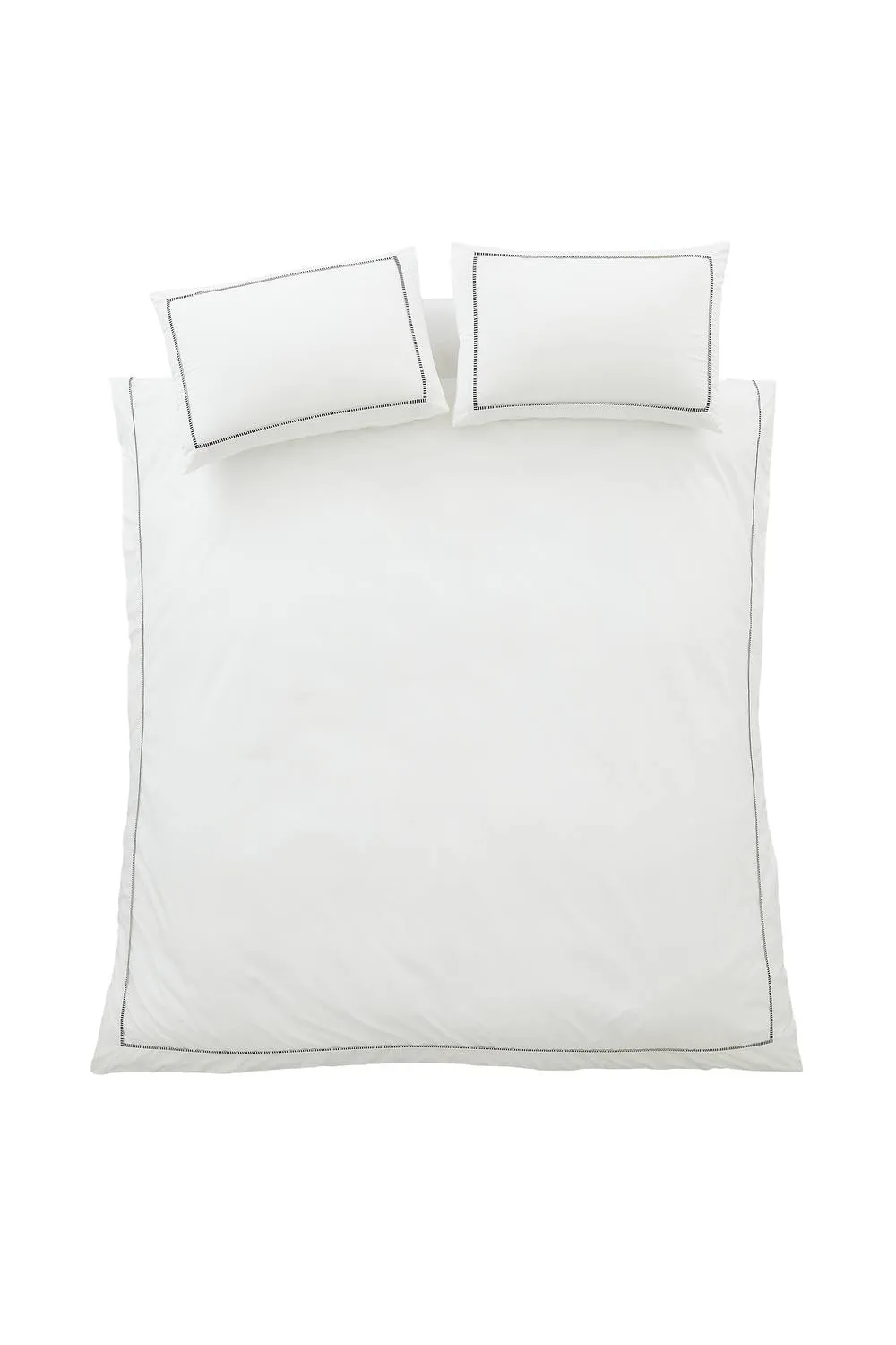 Bianca Contrast Trim 200 Thread Count Cotton Duvet Cover Set in White 6