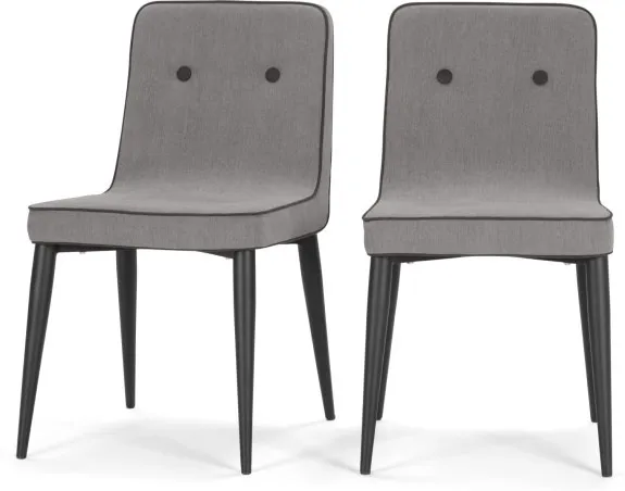 Set of 2 Herby Dining Chairs, Graphite Grey