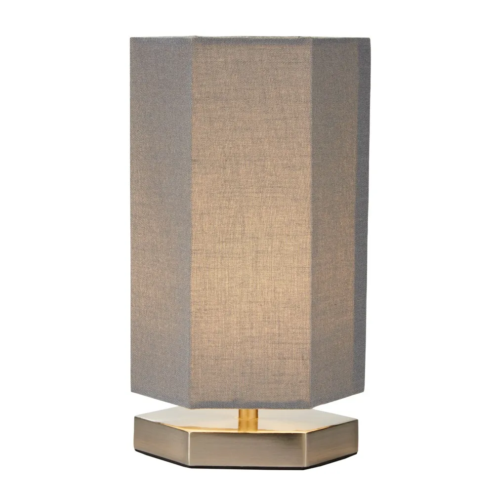 Glow Hexagon Table Lamp, Grey 1