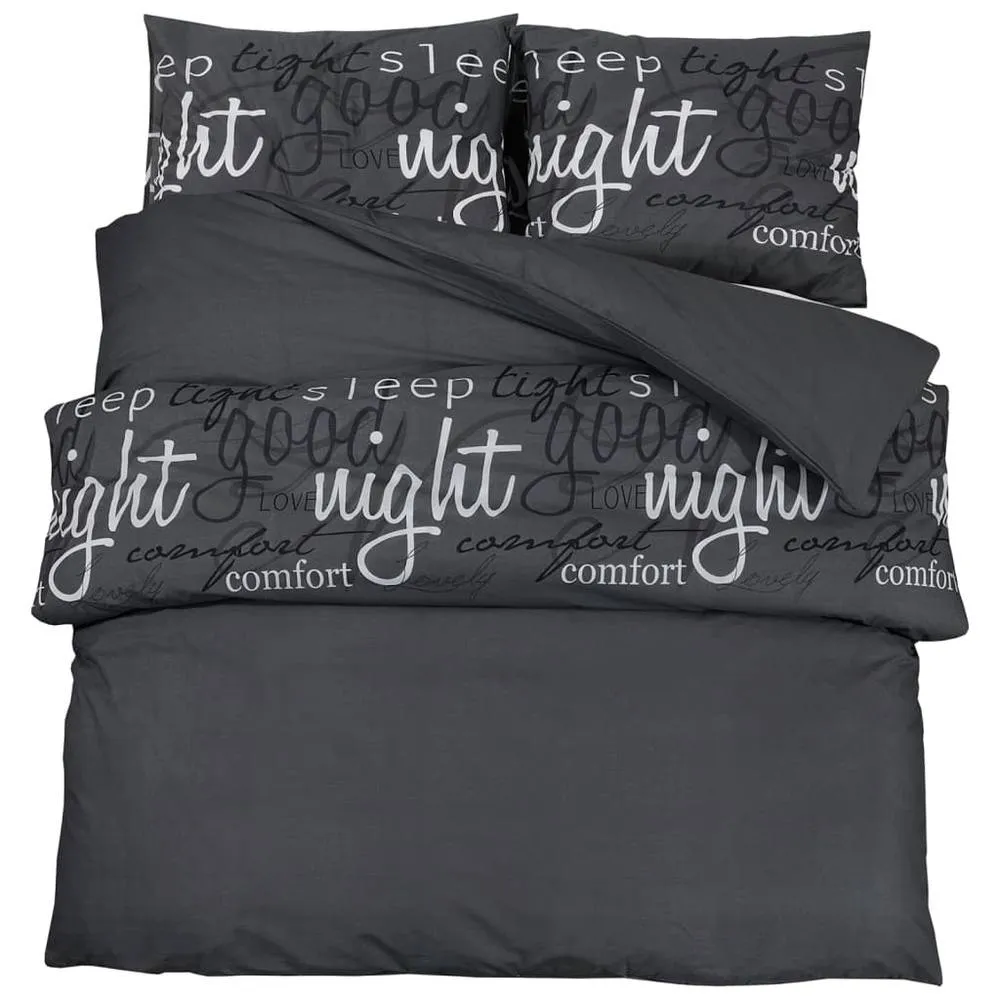Berkfield Home Duvet Cover Set Black 260x220 cm Cotton in Charcoal