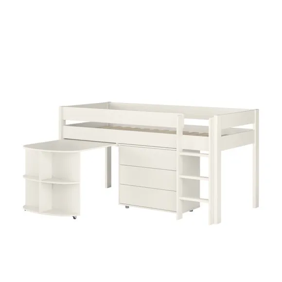 Uno Midsleeper With Pull Out Desk and Chest of Drawers Pine 5