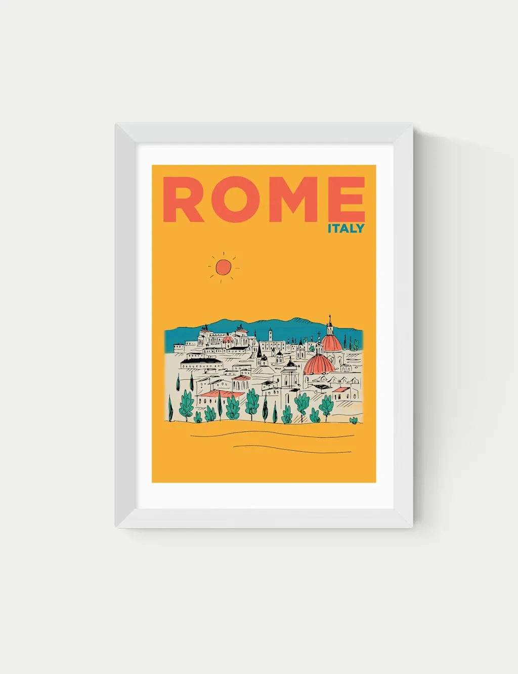 East End Prints Rome Framed Art White