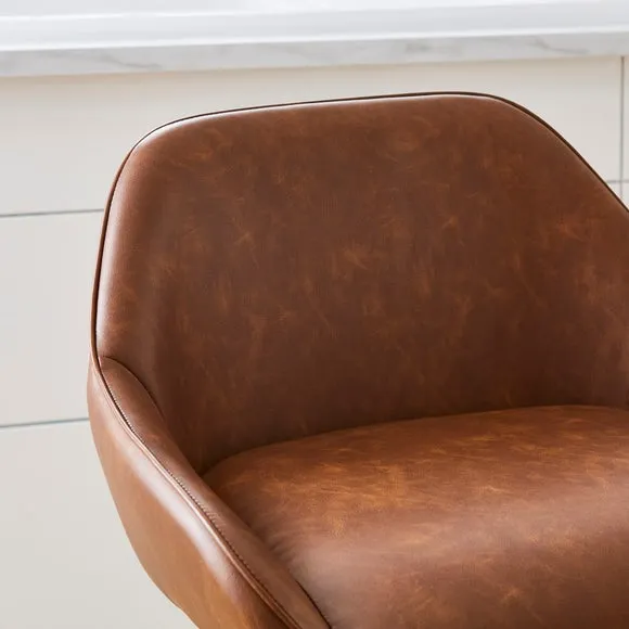 Radleigh Bar Stool, Faux Leather Tan 3