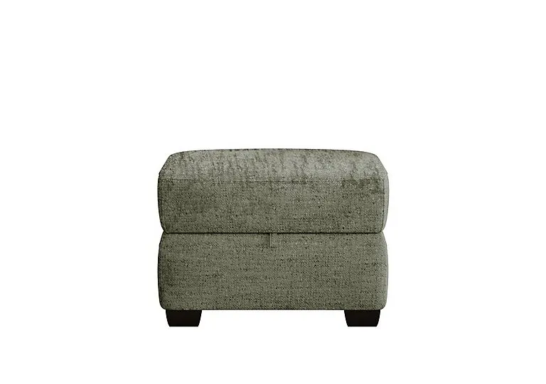 Hollywood Fabric Storage Footstool - Olive Green
