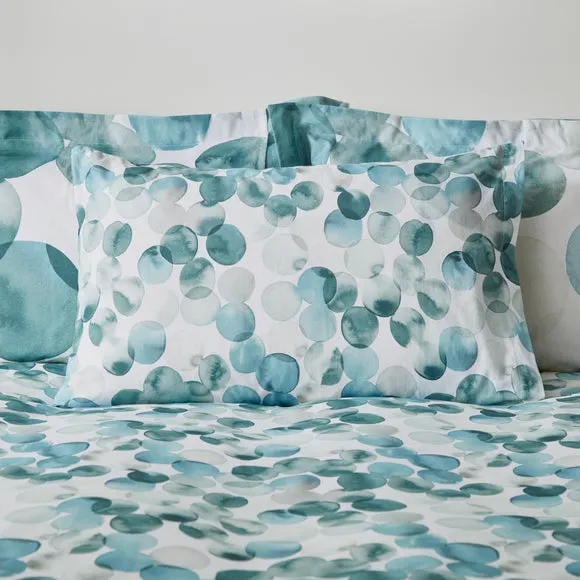 Watercolour Circles Teal Duvet Cover and Pillowcase Set 4