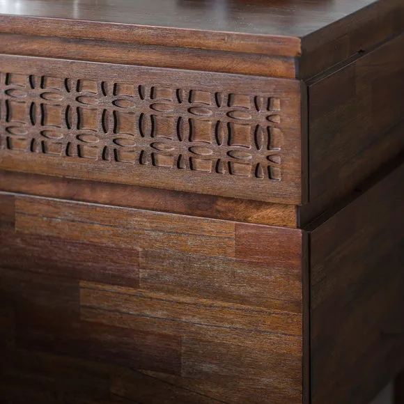 Baytown Retreat Bedside 2 Drawer Chest, Dark Wood 2