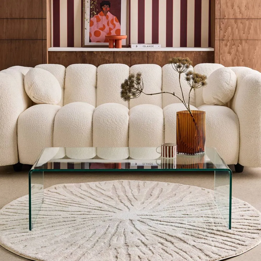 sweeek Rectangular coffee table tempered glass in Clear 3