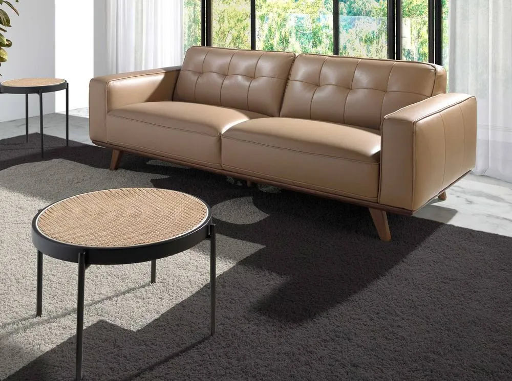 Angel Cerda Round Rattan Coffee Table Black MDF Base & Black 6