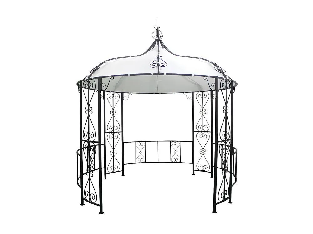 Vente-unique Wrought Iron-Style Metal Garden Pavilion - D300 X H305 Cm - Black 4